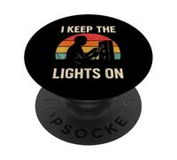 I Keep The Lights On Retro Electrician Keepsake Vintage Tees PopSockets PopGrip Adesivo