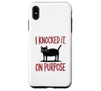 I Knocked It On Purpose Funny Cat Humor T-Shirt Custodia per iPhone XS Max