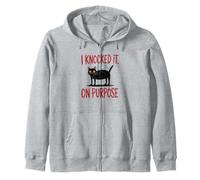 I Knocked It On Purpose Funny Cat Humor T-Shirt Felpa con Cappuccio
