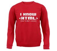 I Know Html come Si Fa Meet Donna - Adulti Felpa/Maglione - Divertente Date Nerd