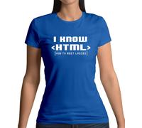 I Know Html How To Meet Donna - T-Shirt - Divertente Date Geek Secchione Slogan
