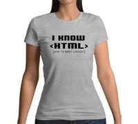 I Know Html How To Meet Donna - T-Shirt - Divertente Date Geek Secchione Slogan