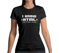 I Know Html How To Meet Donna - T-Shirt - Divertente Date Geek Secchione Slogan