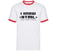 I Know Html How To Meet Donna - Uomo Suoneria - Divertente Date Geek Nerd Slogan