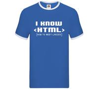 I Know Html How To Meet Donna - Uomo Suoneria - Divertente Date Geek Nerd Slogan