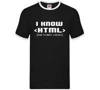 I Know Html How To Meet Donna - Uomo Suoneria - Divertente Date Geek Nerd Slogan