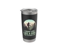 I Know I Hike Like A Girl Try To Keep Up Divertente Retrò Escursionismo Bicchiere termico in acciaio inox doppia parete