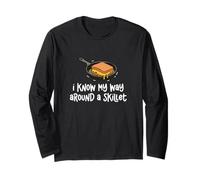 I Know My Way Around A Skillet Funny Cheese Lovers Maglia a Manica