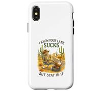 I Know Your Lane Sucks But Stay In It Funny Skeleton Western Custodia per iPhone X/XS