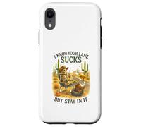 I Know Your Lane Sucks But Stay In It Funny Skeleton Western Custodia per iPhone XR