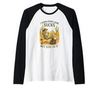 I Know Your Lane Sucks But Stay in It Funny Skeleton Western Maglia con Maniche Raglan