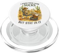 I Know Your Lane Sucks But Stay In It Funny Skeleton Western PopSockets PopGrip per MagSafe