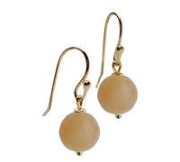 I.L.U.S Orecchini con pietre preziose, in argento, da appendere, in pietra naturale, con ciondolo a forma di sfere di cristallo, da donna, per adolescenti, idea regalo, 22 mm, Argento sterling Oro