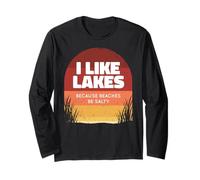 I Laghi perché Le spiagge Sono salate Funny Beach Meme Maglia a Manica