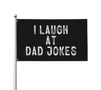 I Laugh At Dad Jokes House Flag, 3x5 Ft Bandiera Singolo Lato Esterno, Colori Vividi Anti Scolorimento Banner Cortile Decorazione Esterna
