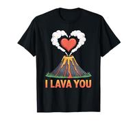 I Lava You Volcano Heart Eruption Love San Valentino Maglietta