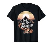 I Lead The Sheeps He Leads Me Salmo 78:52 Pecora Versetto della Bibbia Maglietta