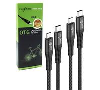 i-LEFANTE Confezione da 2 cavi di ricarica eBike per Bosch Intuvia, Kiox, Nyon (vecchio), display per bici elettriche, lunghezza 40 cm, funzione OTG, da micro USB a USB C, per computer da bici, 2 PACK