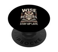 I lettori saggi restano svegli fino a tardi Owl Bookworm PopSockets PopGrip Adesivo