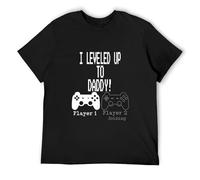I leveled Up to Daddy!, New Parent Gamer. T-Shirt T-Shirt Black S