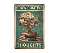 I Libri Arricchiscono Il Cervello E Sviluppano Pensieri Positivi Cartelli Metallo Retrò Cartello Decorativo Vintage Targa In Metallo Per Cucina Soggiorno Bar Pub