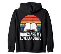 I Libri Sono Il Mio Amore Lingua Lettura retrò Felpa con Cappuccio