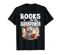 I LIBRI SONO IL MIO SUPERPOTERE topo di biblioteca leggere molta conoscenza affamata Maglietta