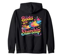 I Libri Sono la mia Astronave Cosmic Voyage Felpa con Cappuccio