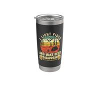 I Light Fires And Make Beer Disappear Camping Drinking Lover Bicchiere termico in acciaio inox doppia parete