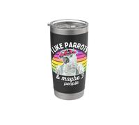 I Like African Grey Parrots and Maybe 3 People Bicchiere termico in acciaio inox doppia parete