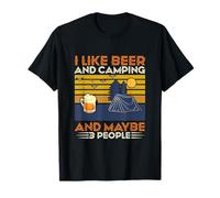 I Like Beer And Camping Maybe 3 People Drinking Team Maglietta