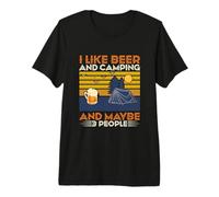 I Like Beer And Camping Maybe 3 People Drinking Team Maglietta Premium