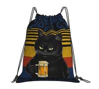 I Like Beer And My Cat And Maybe 3 People Borsa con Coulisse Unisex Zaino con Cordone Stringa Borsa Palestra per All'Aperto Nuoto Escursionismo 36X42Cm