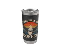 I Like Birds And Coffee Birdwatcher Divertente Bird Watching Bicchiere termico in acciaio inox doppia parete