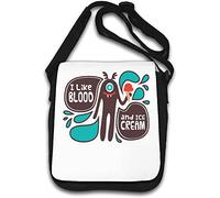 I Like Blood and Ice Cream Cute Vampire Graphic Borsa a tracolla bianca