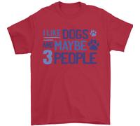I Like Cani E Maybe Tre Persone Uomo T-Shirt 100% Cotone