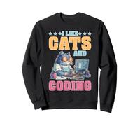 I Like Cats And Coding Programmer Passion Tech Felpa
