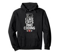 I Like Cats And Coding Programmer Passion Tech - Felpa con Cappuccio
