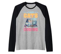 I Like Cats And Coding Programmer Passion Tech Maglia con Maniche Raglan