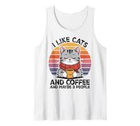 I Like Cats And Coffee And Maybe 3 People Graphic Canotta