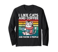 I Like Cats And Coffee And Maybe 3 People Graphic Maglia a Manica