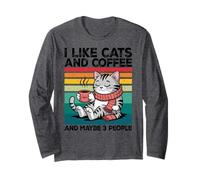 I Like Cats And Coffee And Maybe 3 People Graphic Maglia a Manica