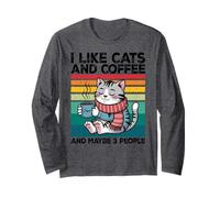 I Like Cats And Coffee And Maybe 3 People Graphic Maglia a Manica