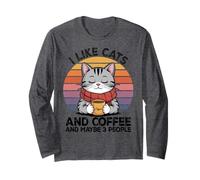 I Like Cats And Coffee And Maybe 3 People Graphic Maglia a Manica