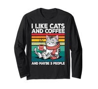 I Like Cats And Coffee And Maybe 3 People Graphic Maglia a Manica
