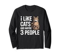 I Like Cats And Maybe 3 People Maglia a Manica