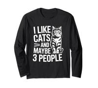 I Like Cats And Maybe 3 People Maglia a Manica
