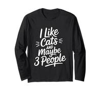 I Like Cats And Maybe 3 People Maglia a Manica