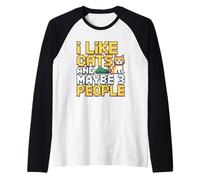 I Like Cats And Maybe 3 People Maglia con Maniche Raglan