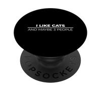 I Like Cats And Maybe Three People PopSockets PopGrip Adesivo